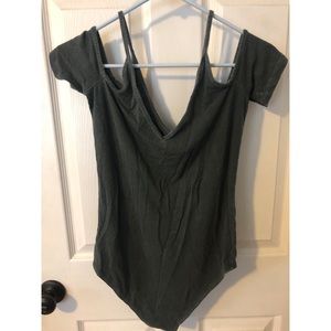 dark grey body suit